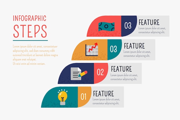 Hand drawn infographic steps