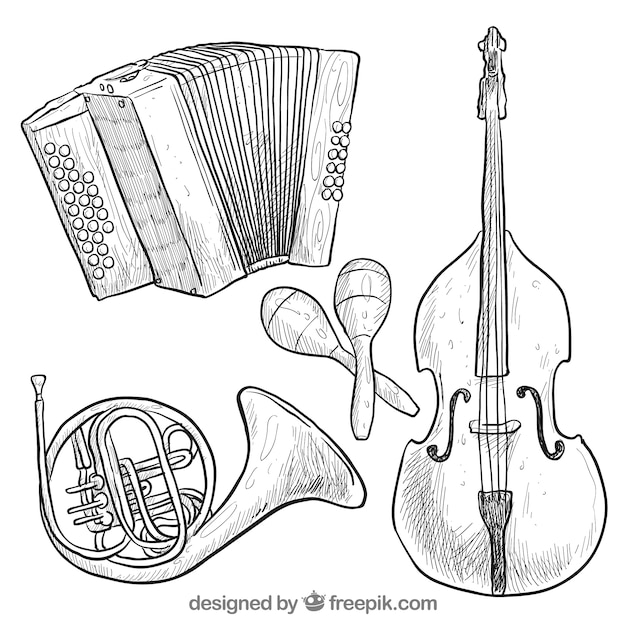 Hand drawn instruments collection