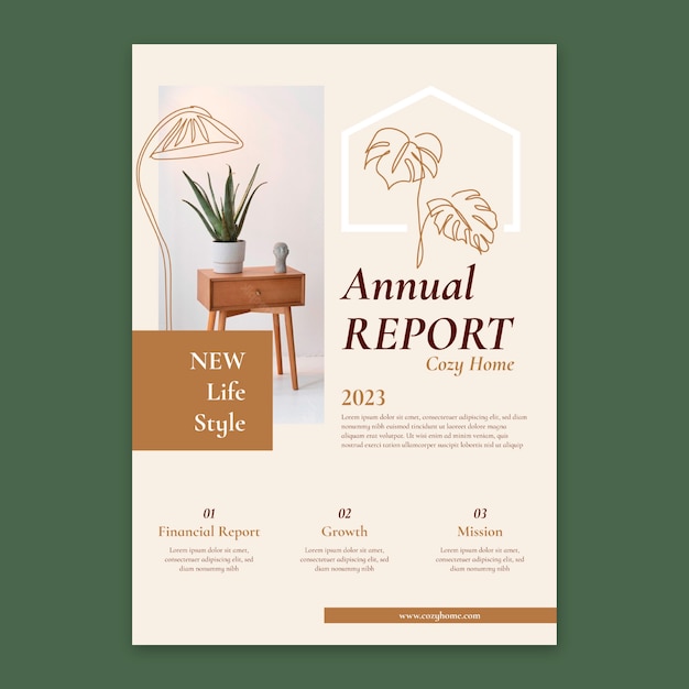 Hand drawn interior design annual report