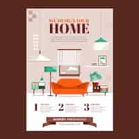 Free vector hand drawn interior design poster