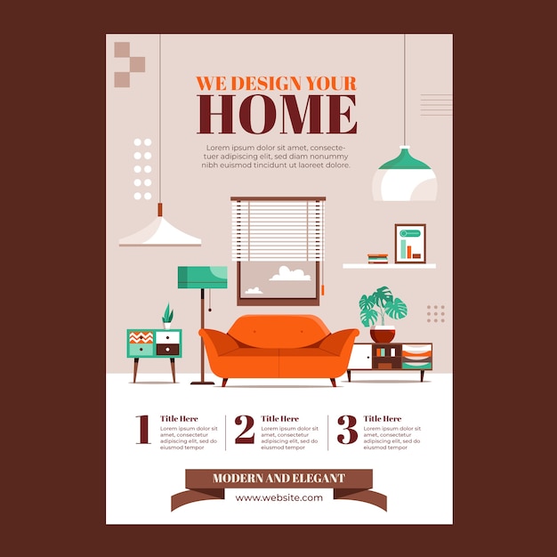 Free Vector hand drawn interior design poster