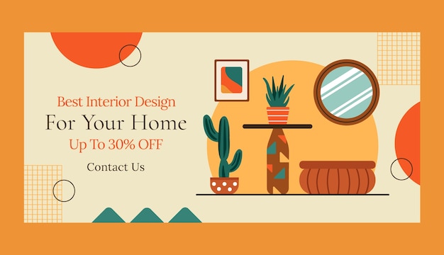 Free Vector hand drawn interior design template