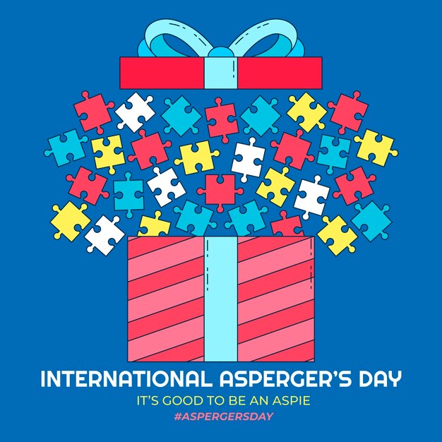 Hand drawn international asperger day illustration