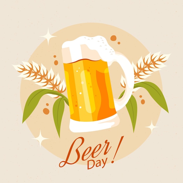 Free vector hand drawn international beer day illustration