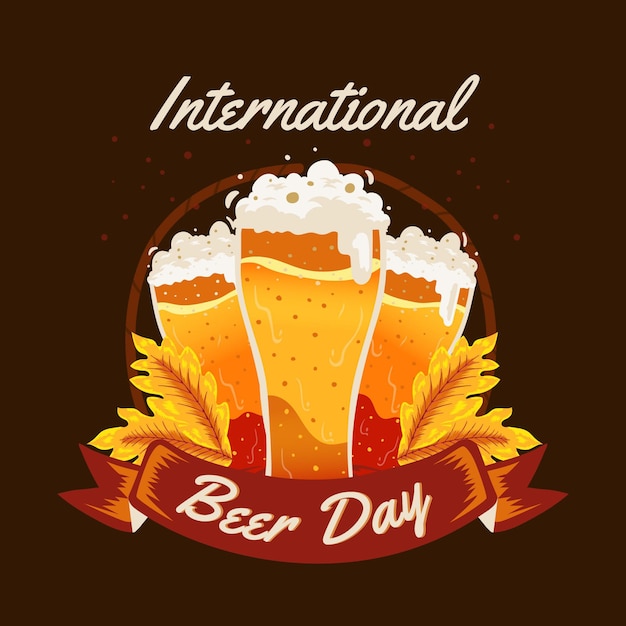 Hand drawn international beer day