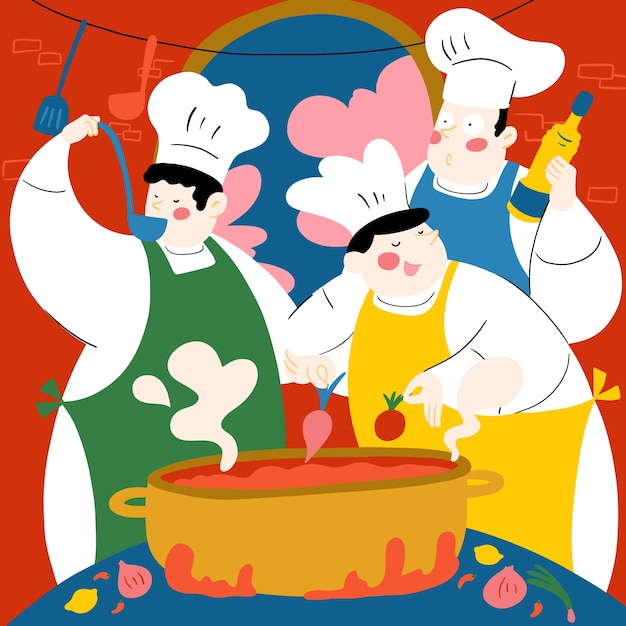 Free Vector hand drawn international chefs day illustration