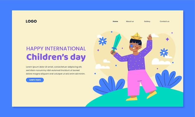 Hand drawn international children's day template design