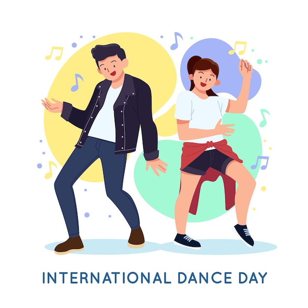 Free Vector hand drawn international dance day illustration