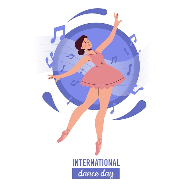 Hand drawn international dance day illustration