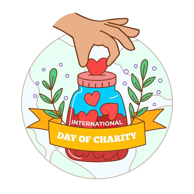 Free Vector hand drawn international day of charity concept