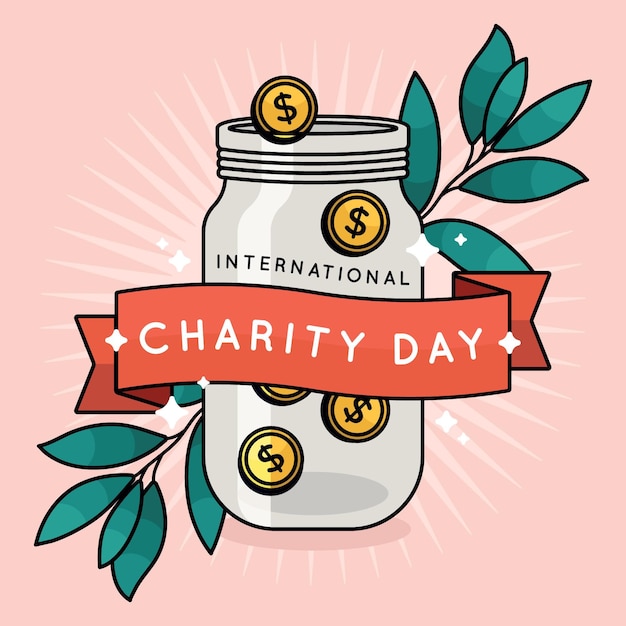 Hand drawn international day of charity illustration