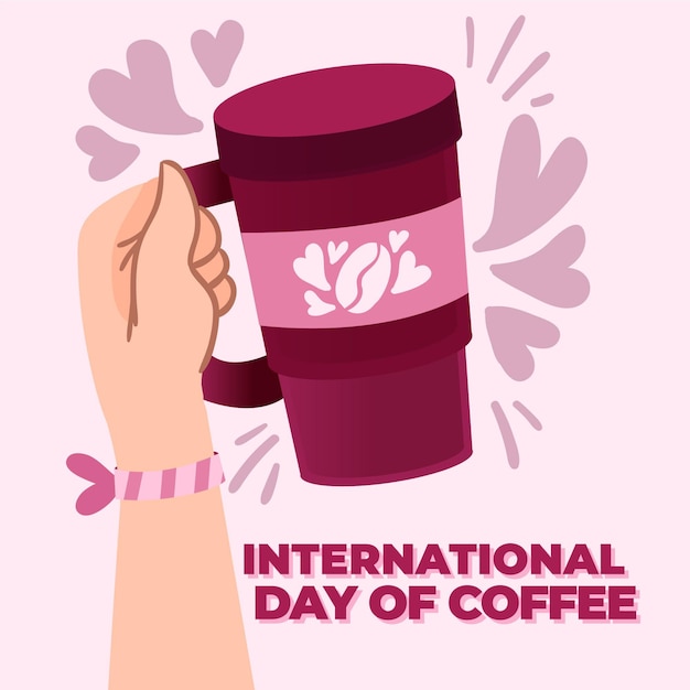 Hand drawn international day of coffee