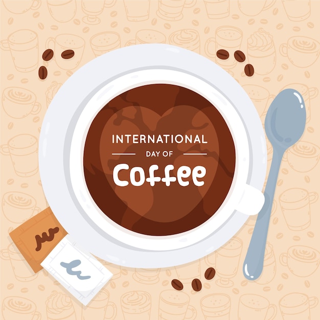 Hand drawn international day of coffee