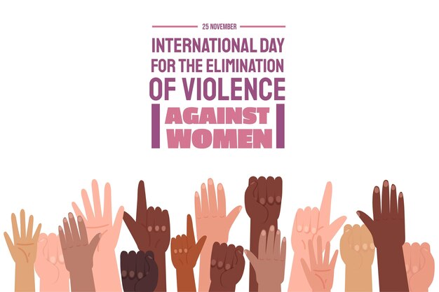 Hand drawn international day for the elimination of violence against women background