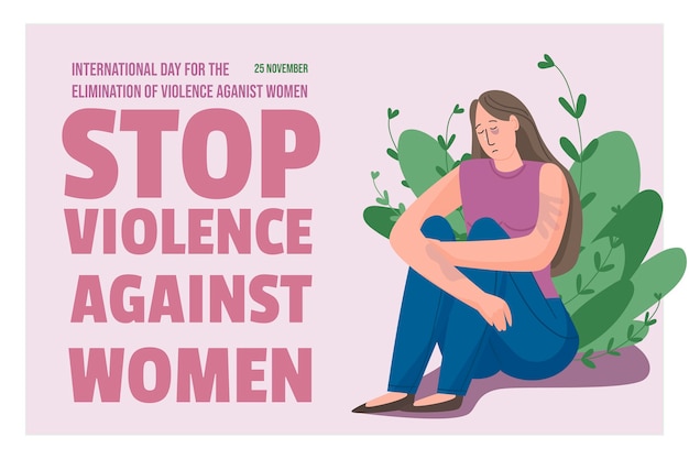 Free vector hand drawn international day for the elimination of violence against women background