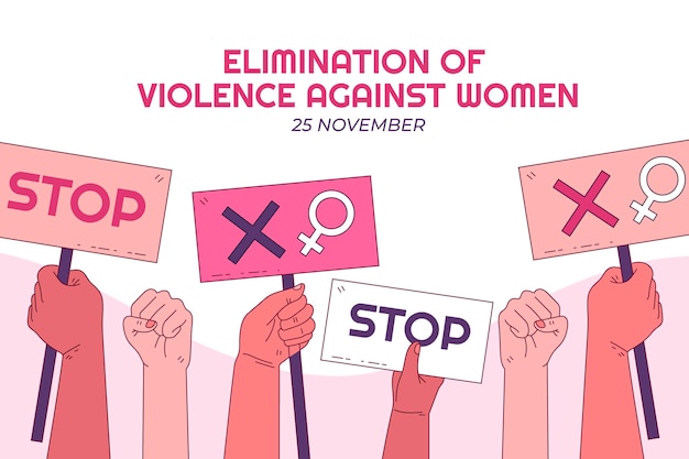 Free Vector hand drawn international day for the elimination of violence against women background