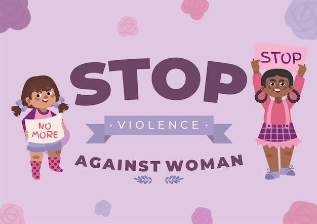 Hand drawn international day for the elimination of violence against women illustration