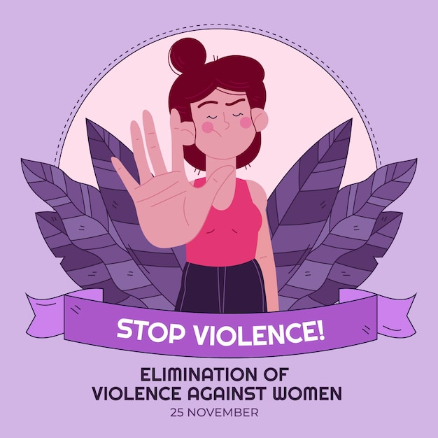 Free Vector hand drawn international day for the elimination of violence against women illustration