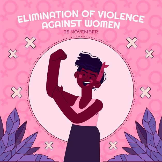 Hand drawn international day for the elimination of violence against women illustration