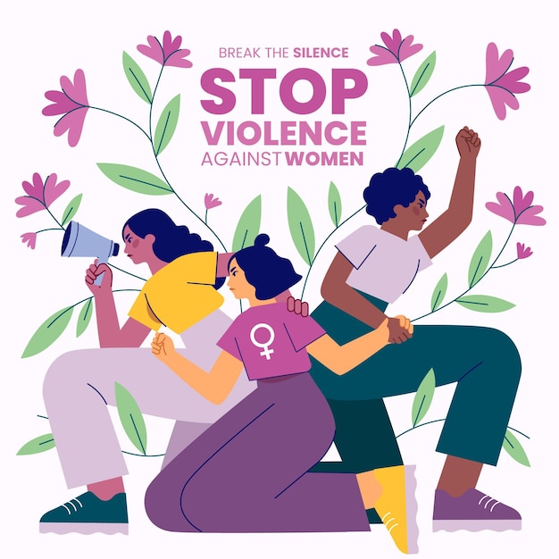 Free Vector hand drawn international day for the elimination of violence against women illustration