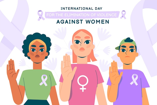 Hand drawn international day for the elimination of violence against women illustration