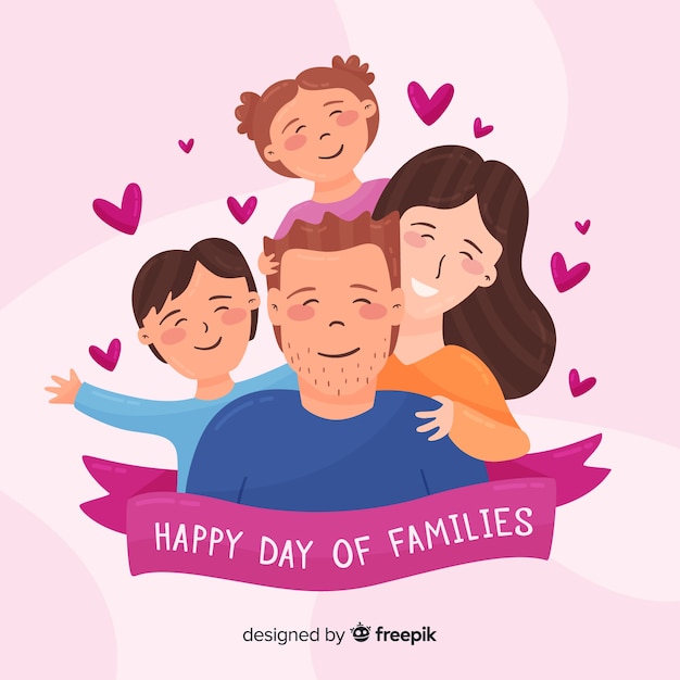 Hand drawn international day of families background