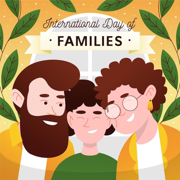 Hand drawn international day of families illustration