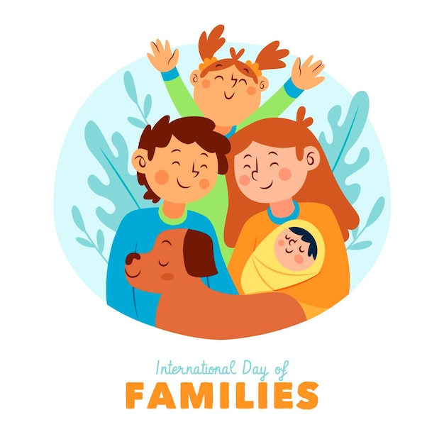 Hand drawn international day of families illustration