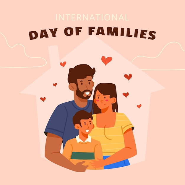 Hand drawn international day of families illustration