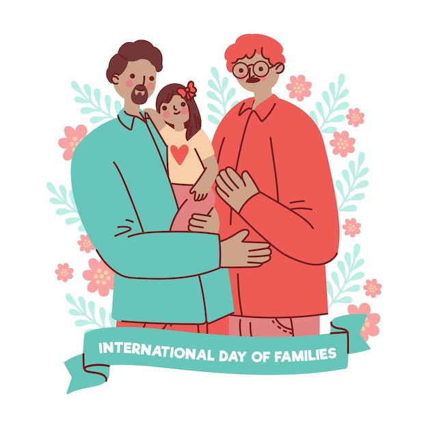 Hand drawn international day of families illustration