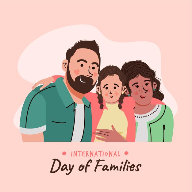 Hand drawn international day of families illustration