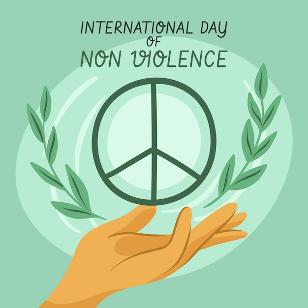 Free Vector hand drawn international day of non violence background