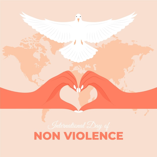 Free Vector hand drawn international day of non violence with pigeon