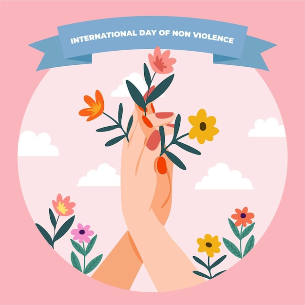 Free Vector hand drawn international day of non violence