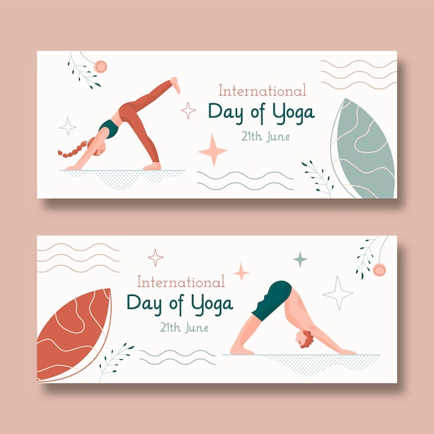 Free Vector hand drawn international day of yoga banner