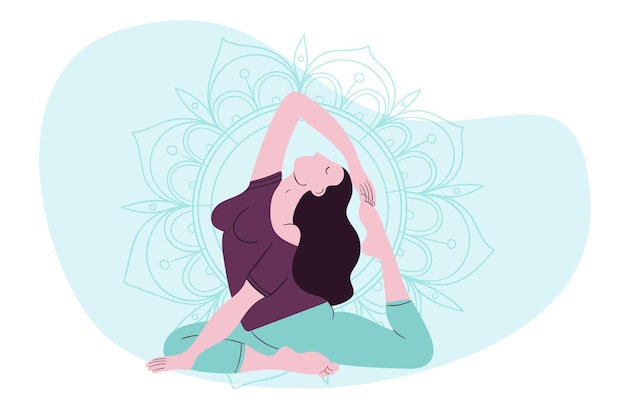 Free Vector hand drawn international day of yoga illustration