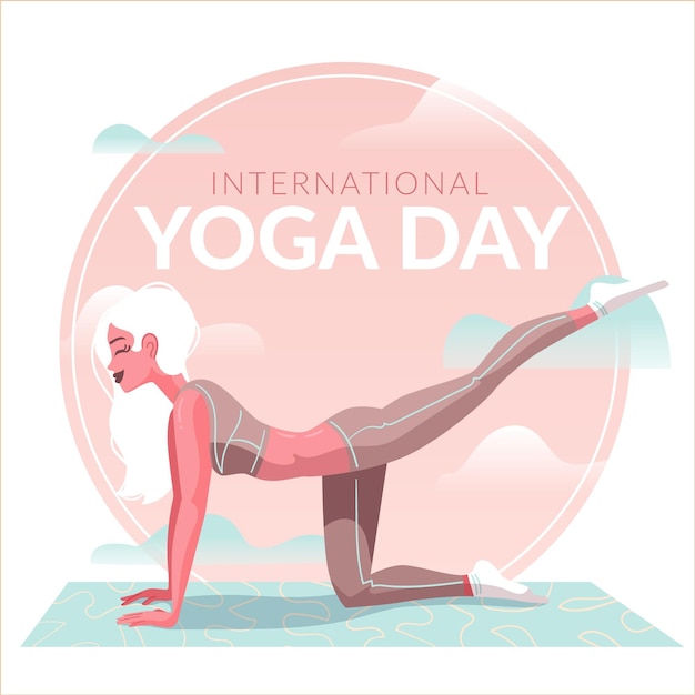 Free Vector hand drawn international day of yoga illustration