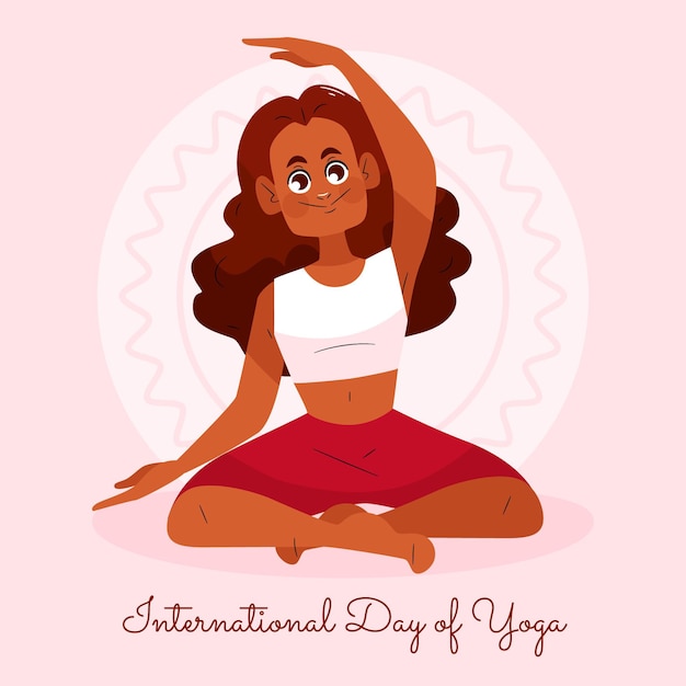 Free Vector hand drawn international day of yoga illustration