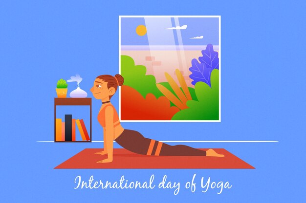 Hand drawn international day of yoga