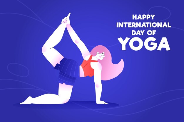 Hand drawn international day of yoga