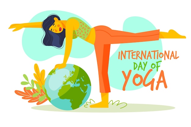 Hand drawn international day of yoga