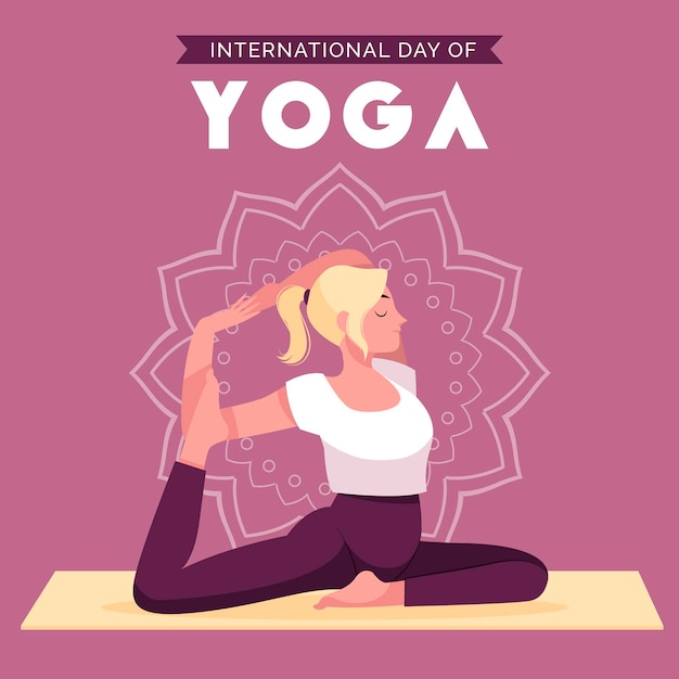 Free Vector hand drawn international day of yoga