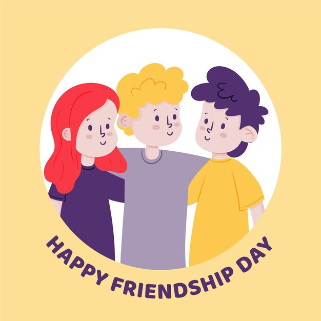 Hand drawn international friendship day illustration