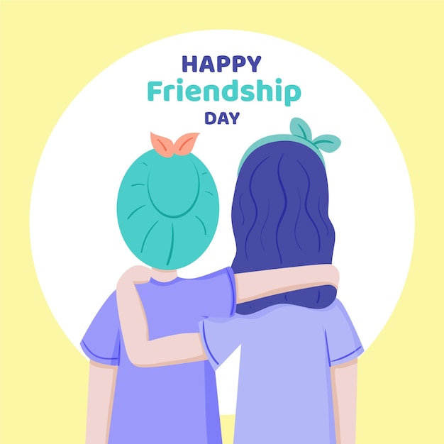 Hand drawn international friendship day illustration