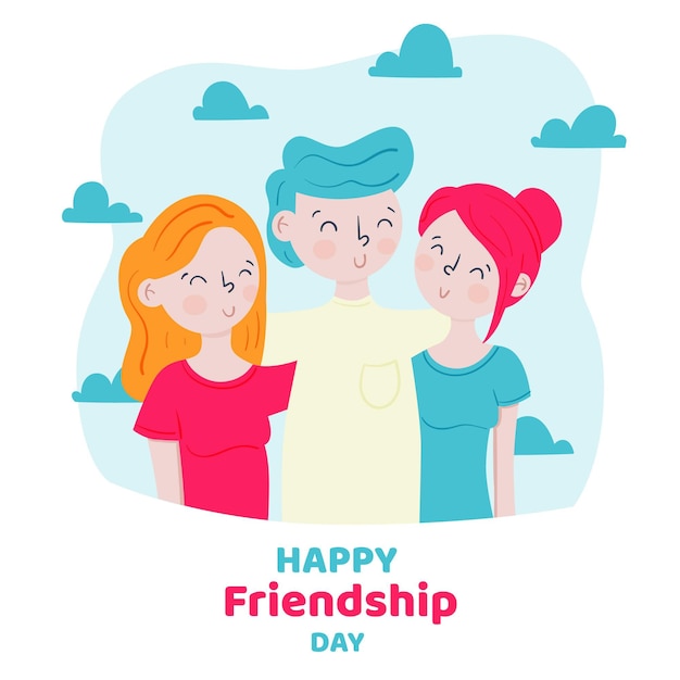 Hand drawn international friendship day illustration