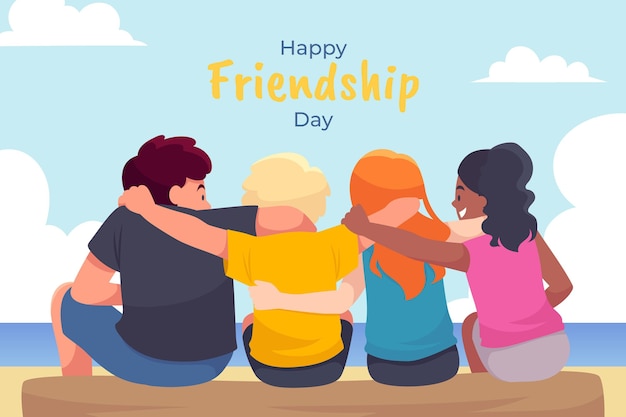 Free Vector hand drawn international friendship day illustration