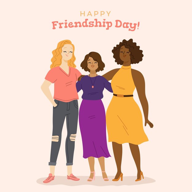 Hand drawn international friendship day illustration