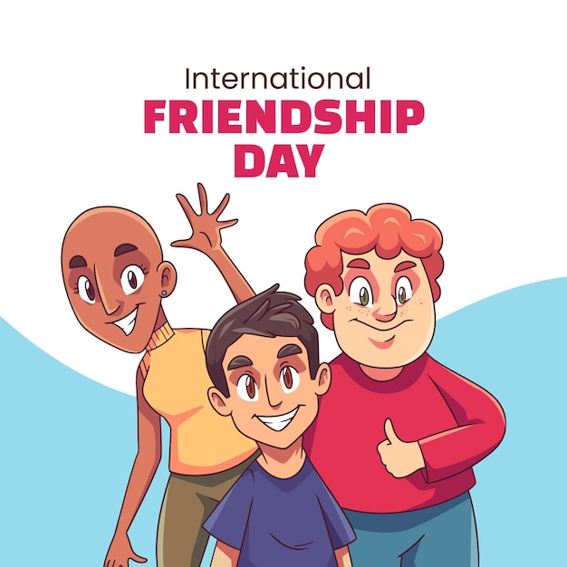 Hand drawn international friendship day illustration