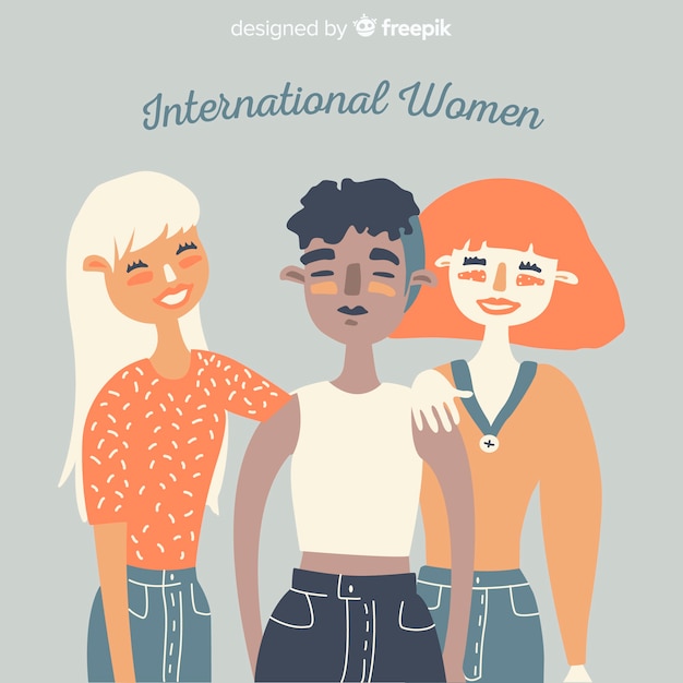 Free vector hand drawn international group of women