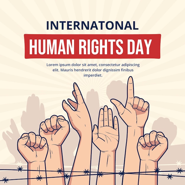 Hand drawn international human rights day illustration